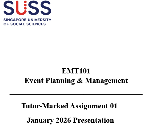 EMT101 Event Planning & Management Tutor-Marked Assignment 01 January 2026 Presentation